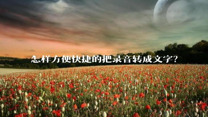 怎样方便快捷的把录音转成文字？