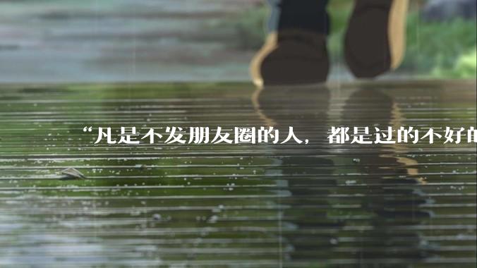 “凡是不发朋友圈的人，都是过的不好的人”你认同这句话吗为什么？