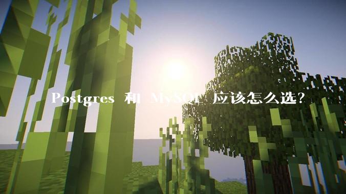 Postgres 和 MySQL 应该怎么选？